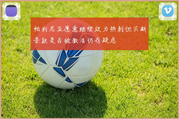 帕利尼亚愿意继续效力热刺但买断条款是否被激活仍存疑虑
